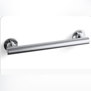 Sleek Silver Bathroom Grab Bar